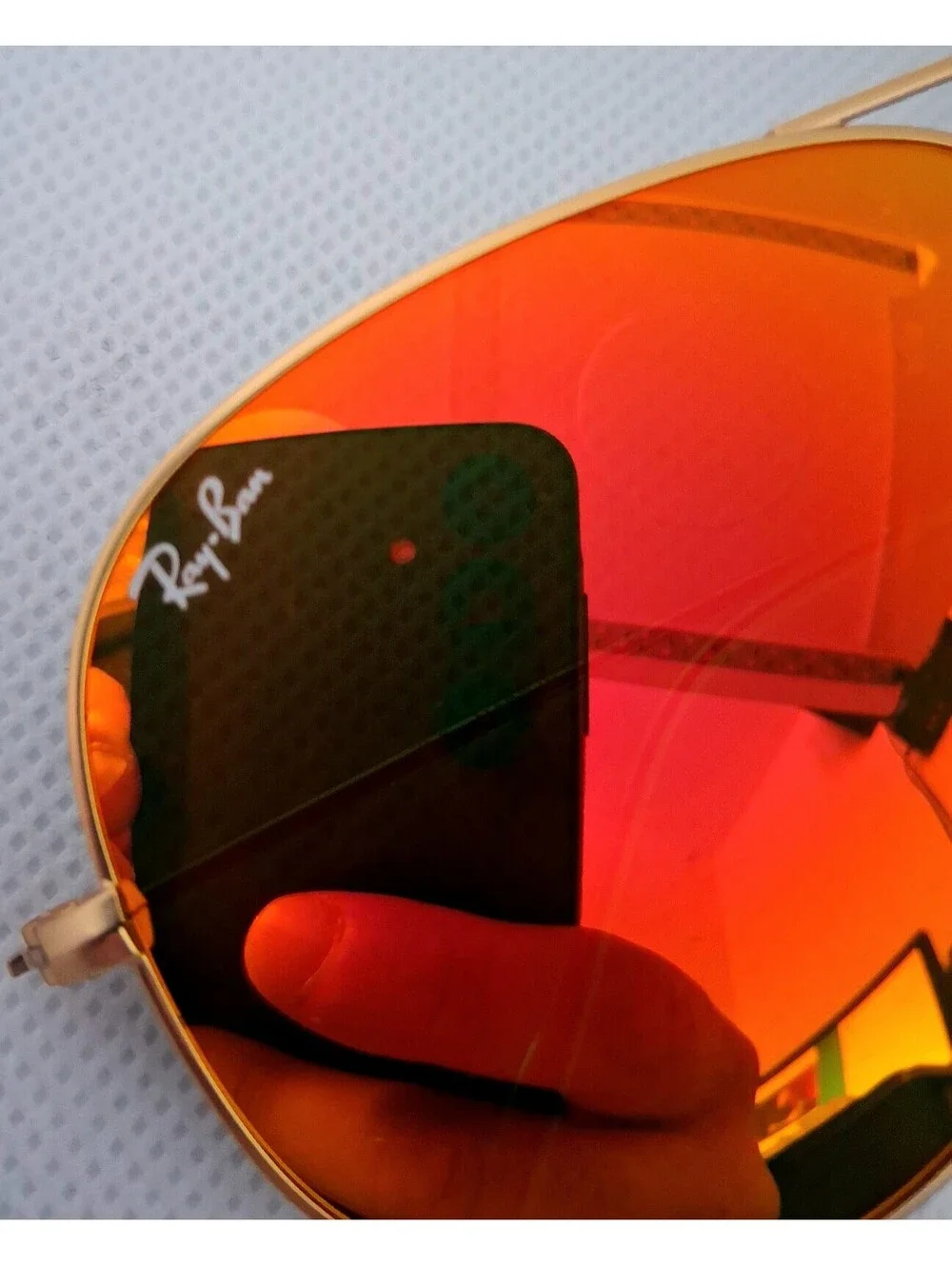 NEW Ray Ban RB3025 58mm Aviator Fire Orange Lens Gold Frame Sunglasses